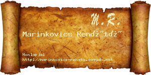Marinkovics Renátó névjegykártya